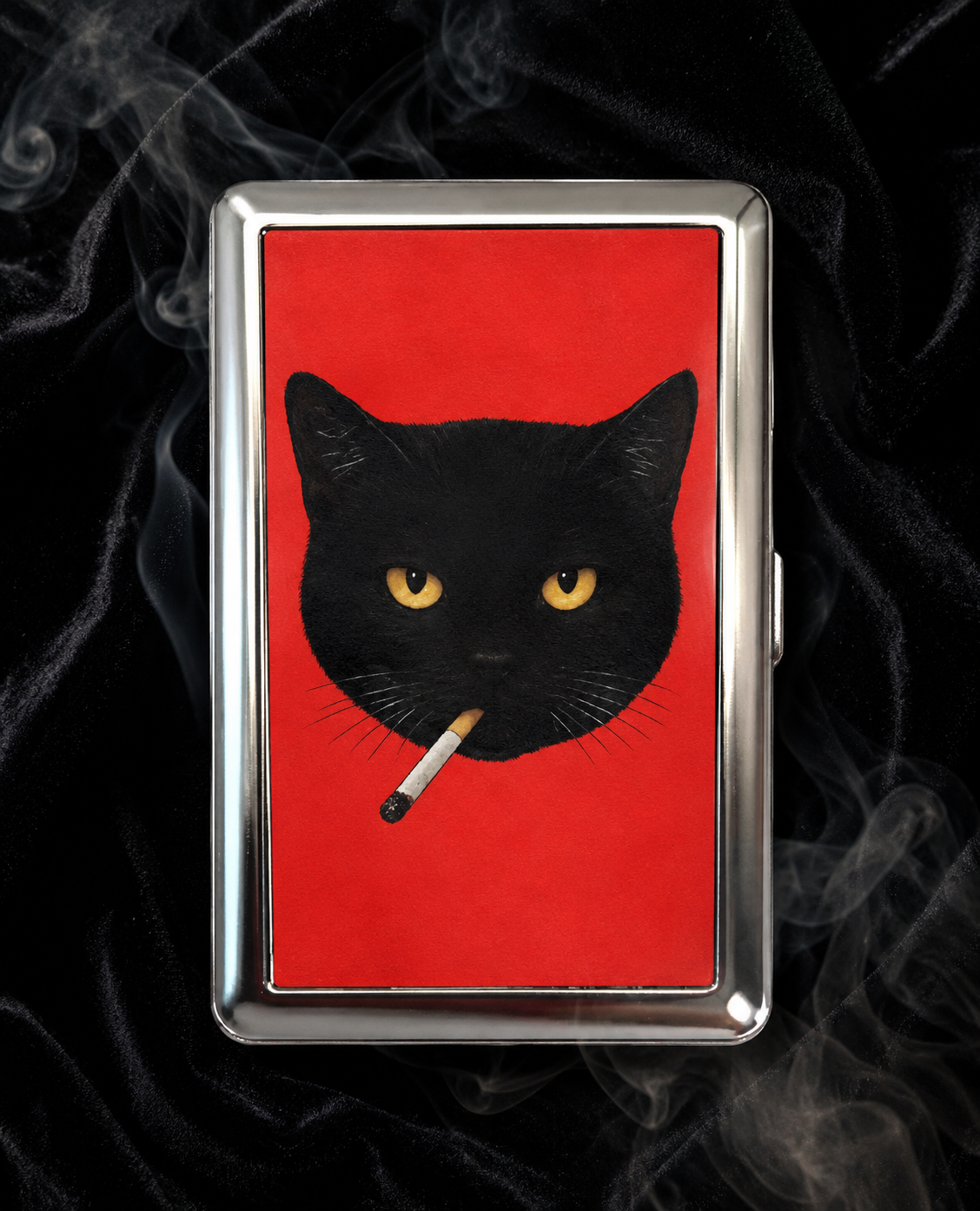 Saint Feline – The Red Match Edition metal art wallet by The Saints Club