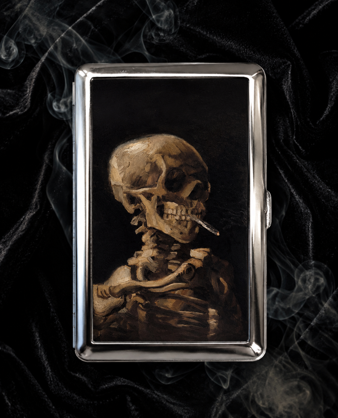 Saint Mortem – The Last Smoke Edition metal art wallet by The Saints Club