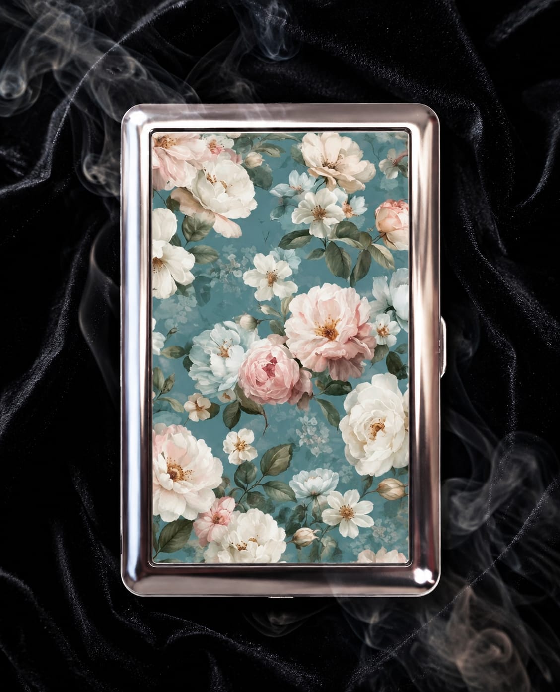 Saint Petal – The Blue Garden Edition metal art wallet by The Saints Club
