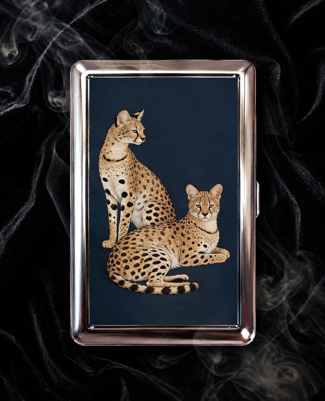 Saint Serval – The Midnight Pair Edition metal art wallet by The Saints Club